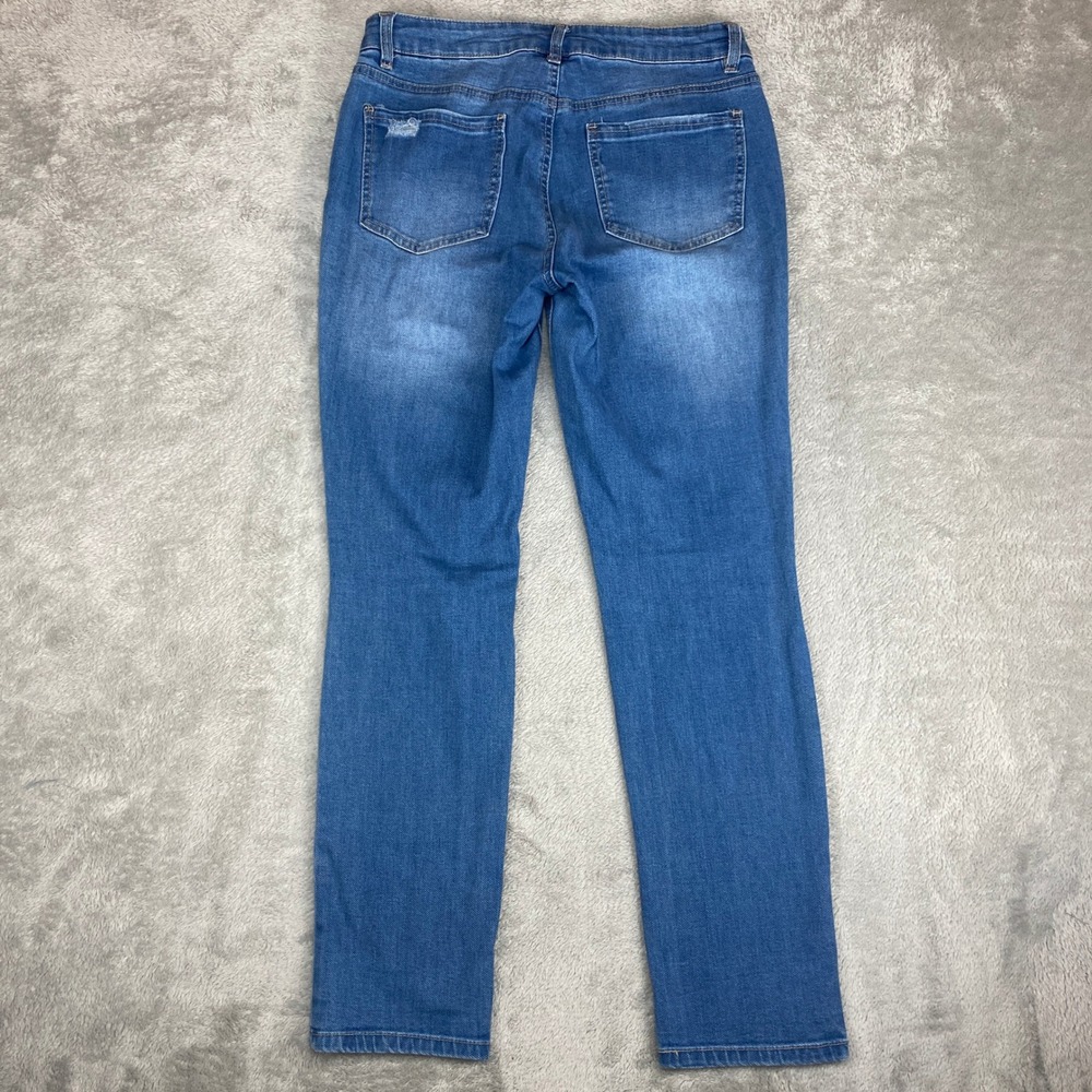 d.jeans Womens Size 6 Medium Wash Distressed Skinny Jeans 30 Waist - Picture 2 of 14
